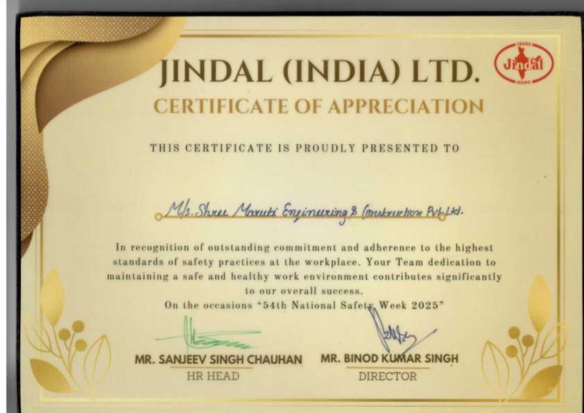 Jindal Safety Certificate - SMECPL